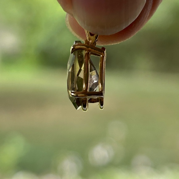 Smoky Topaz 10k Gold Pendant - Picture 4 of 11